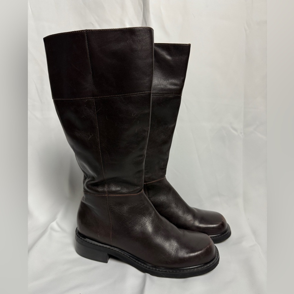 Women's Eddie Bauer Brown Leather Boots Tall Size 9